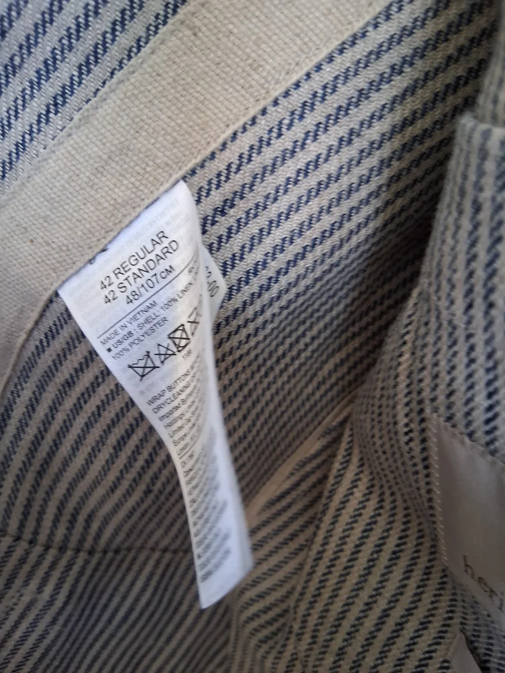 Banana Republic Light Gray and White Striped Blazer